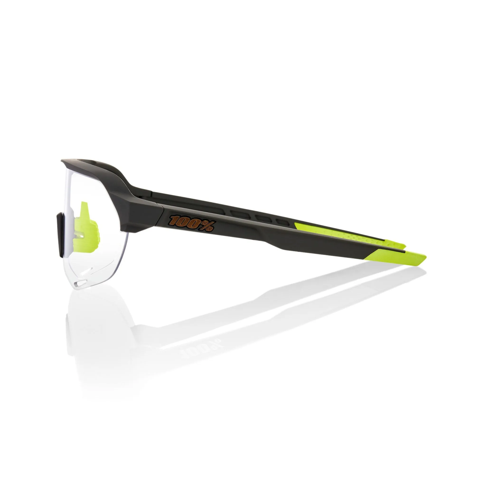 100% S2 Soft Tact Sunglasses Cool Grey with Photochromic Lens