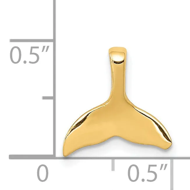 14k Yellow Gold Polished Finish Solid Whale Tail Chain Slide Pendant will not fit Omage Chain