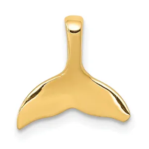 14k Yellow Gold Polished Finish Solid Whale Tail Chain Slide Pendant will not fit Omage Chain