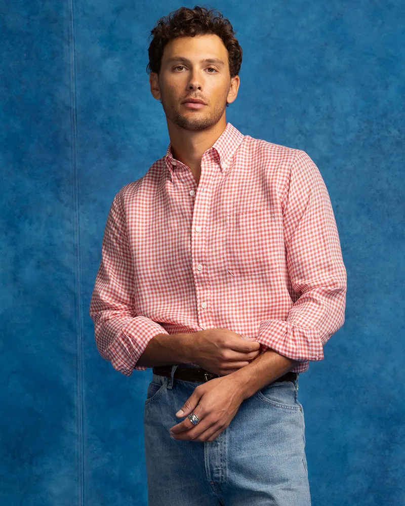 1883 Linen Gingham (Strawberry)
