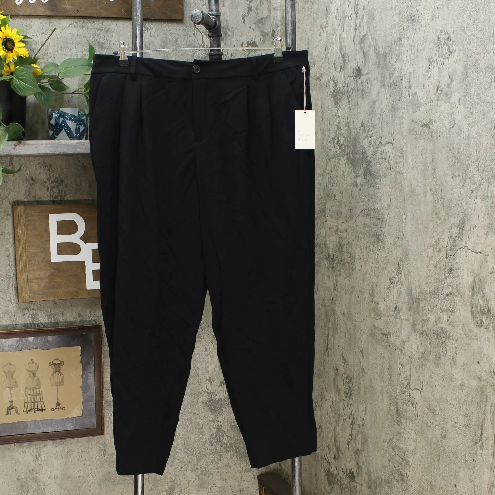 A New Day Women's Mid-Rise Straight Leg Pleated Front Trouser Pants