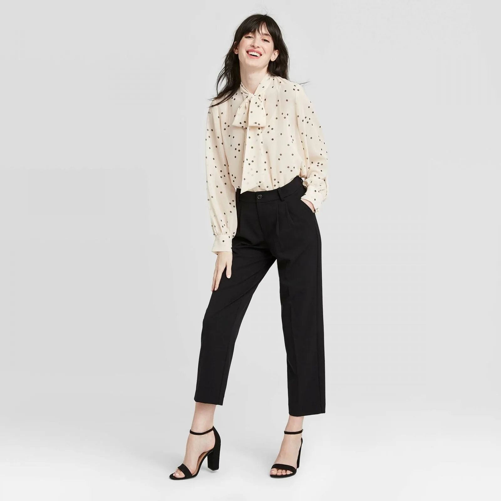 A New Day Women's Mid-Rise Straight Leg Pleated Front Trouser Pants
