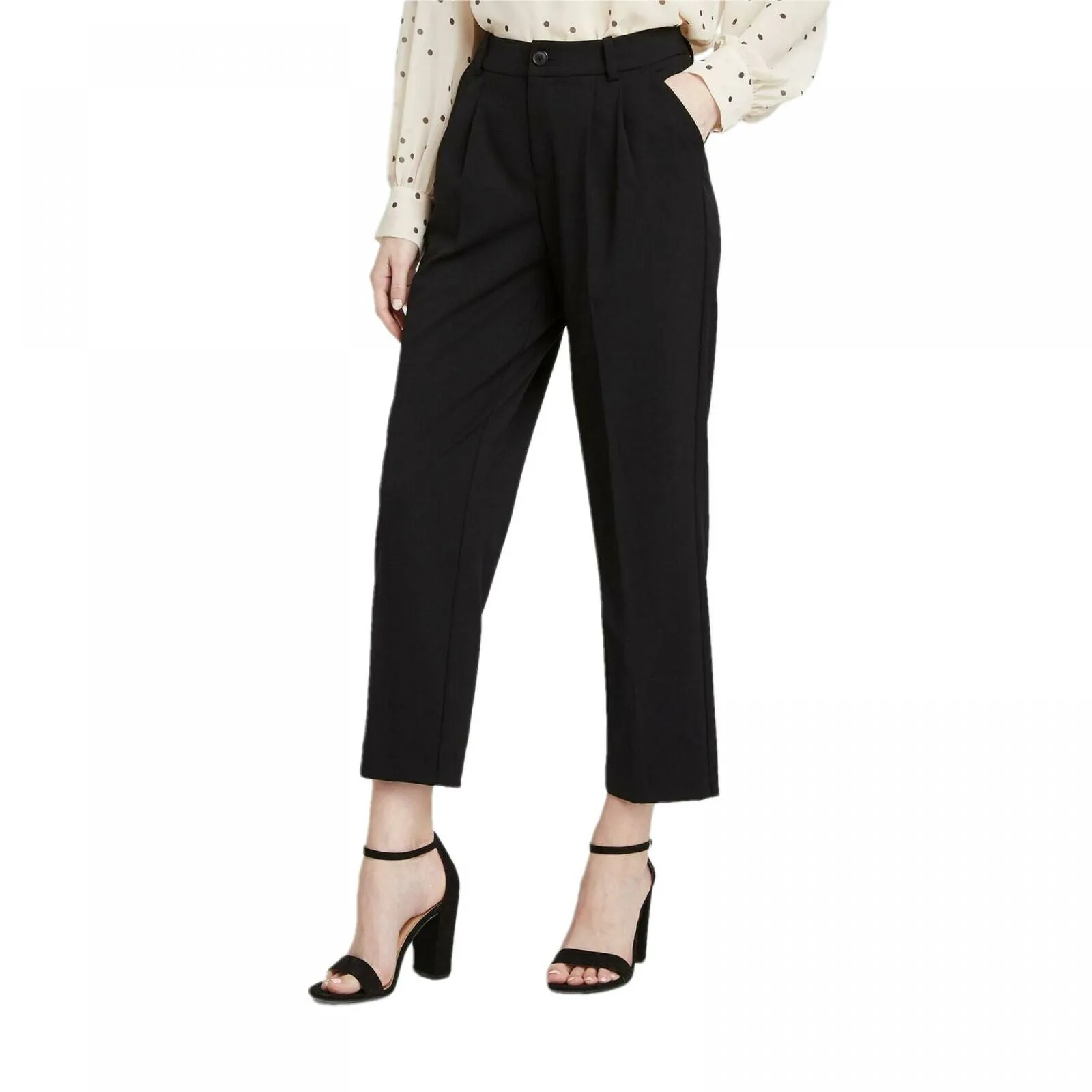 A New Day Women's Mid-Rise Straight Leg Pleated Front Trouser Pants