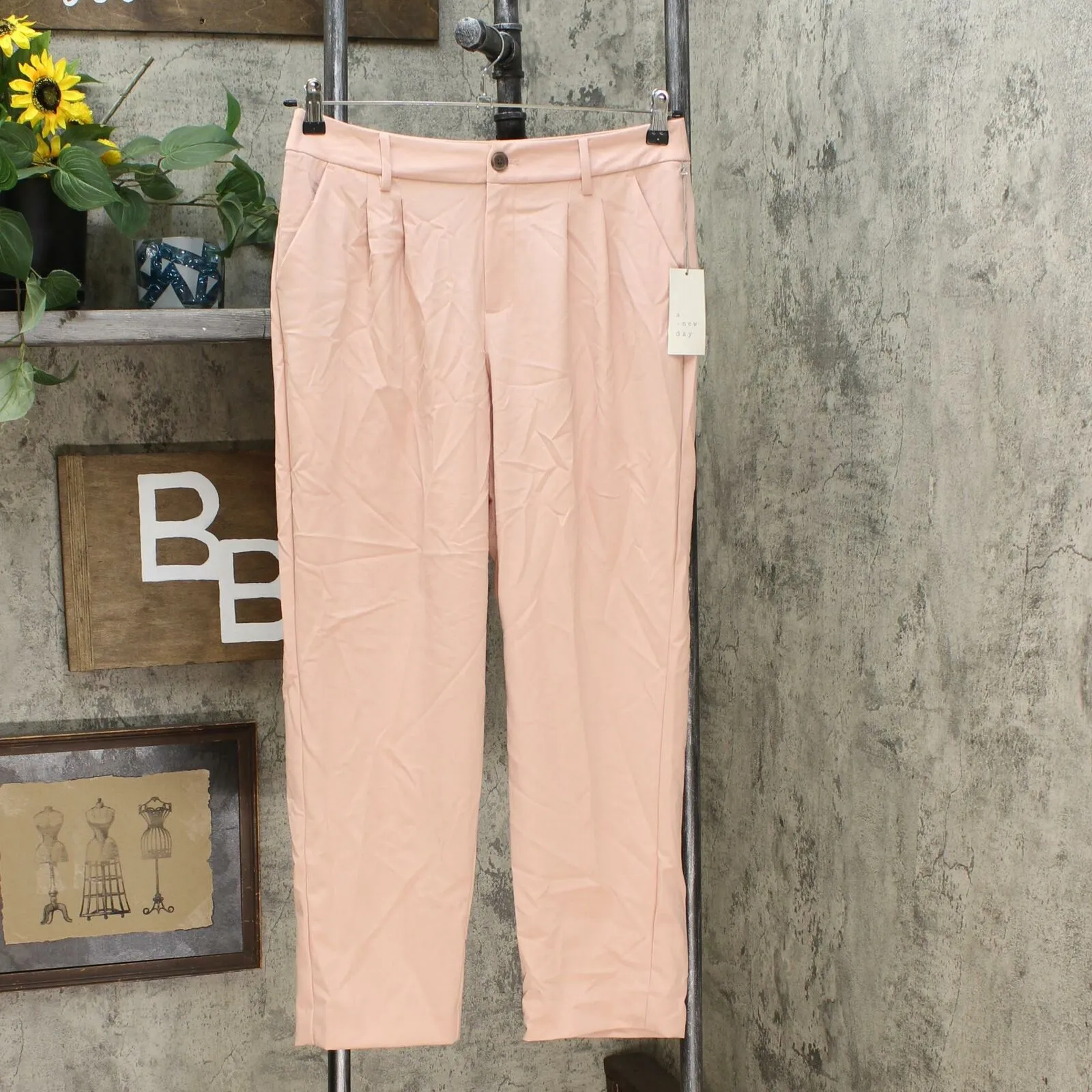 A New Day Women's Mid-Rise Straight Leg Pleated Front Trouser Pants