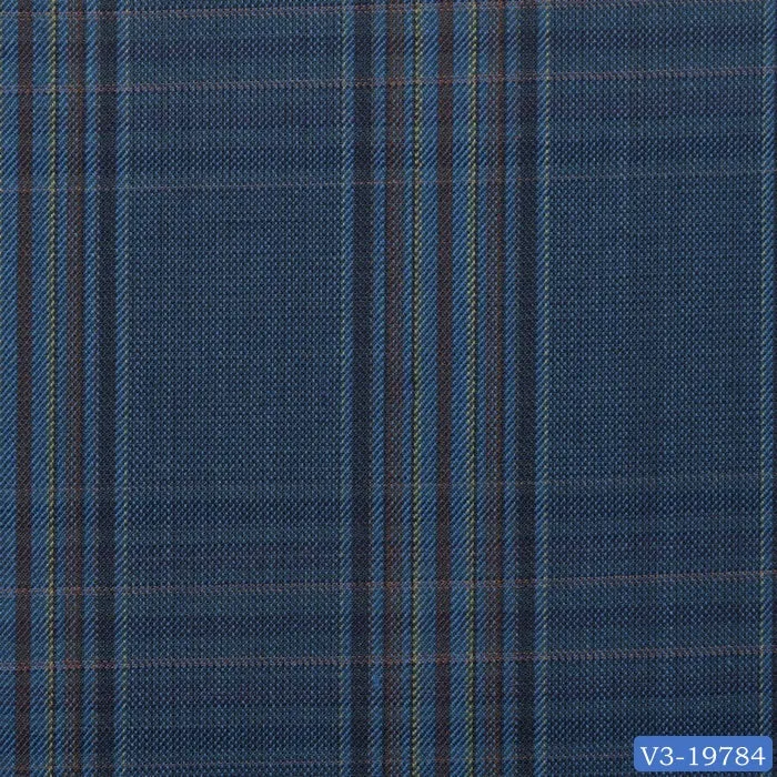 Aegean Blue with Lime & Brown Check Short Suit