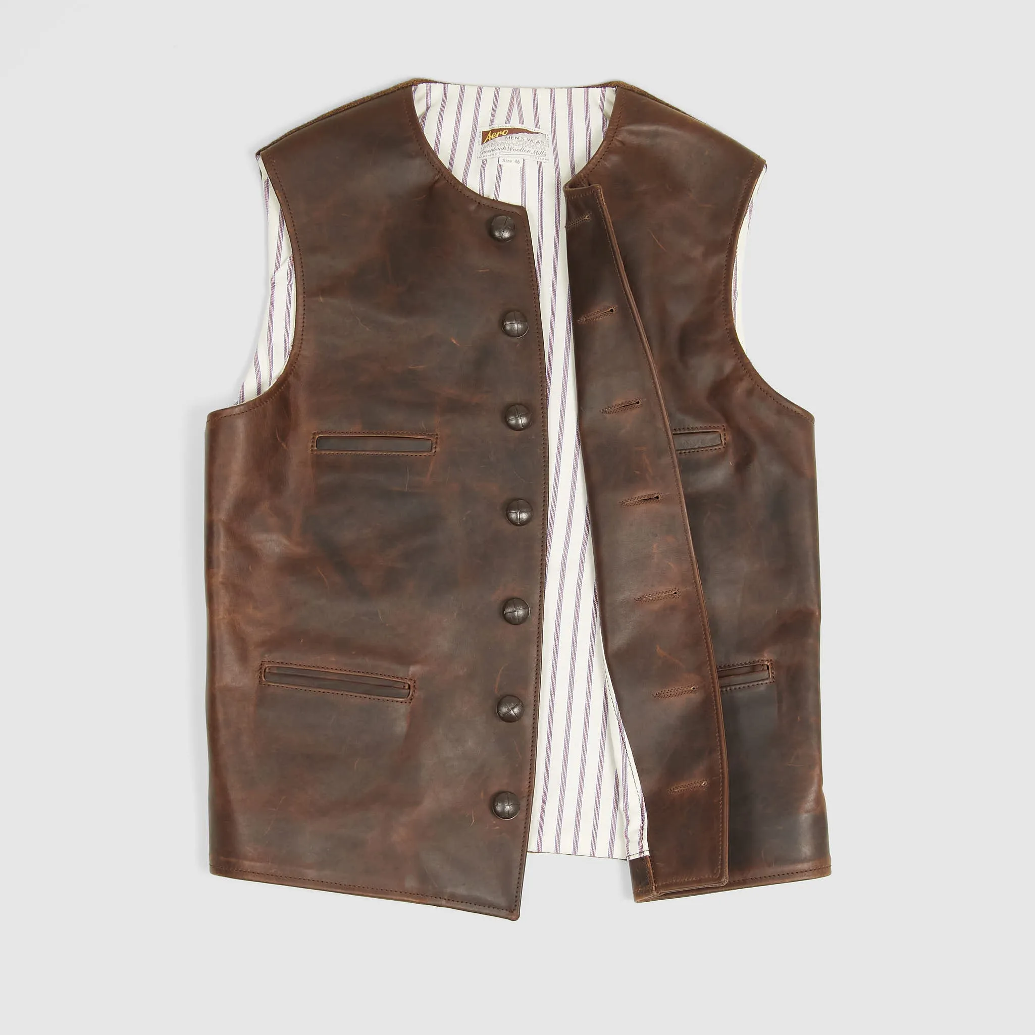Aero Leathers Shackleton Wool-Leather Vest