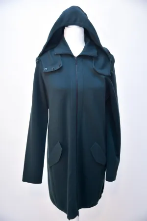 Akris Full Zip Knit Cardigan with Zip off Hood - Hunter Green
