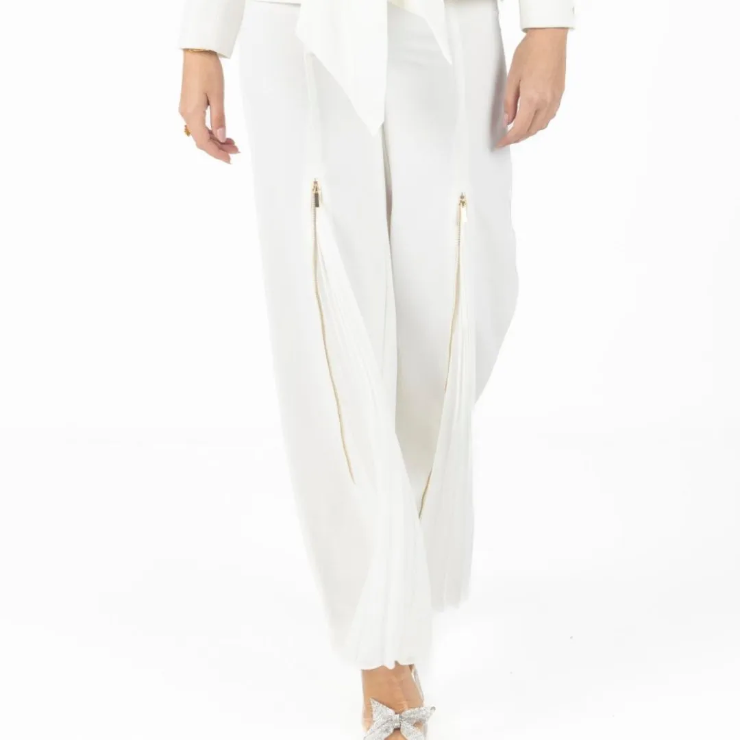 Alana White Pleated Pants