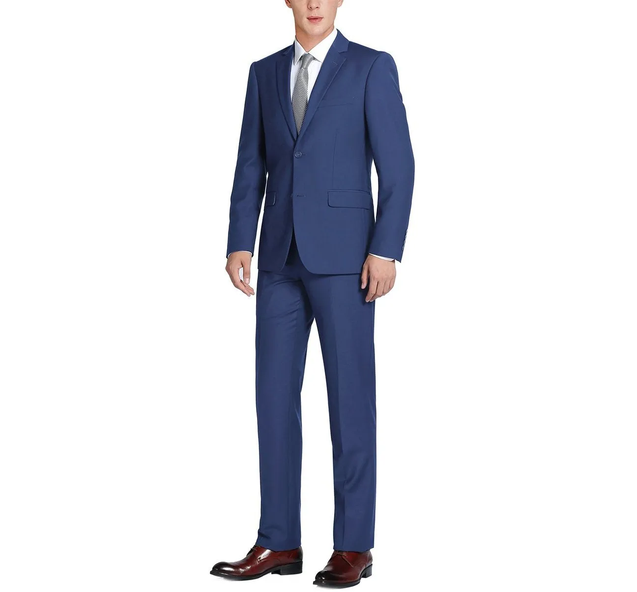 Alessandro Vitello by Renoir Royal Blue 2-Piece Classic Fit Single Breasted Notch Lapel Suit 201-20
