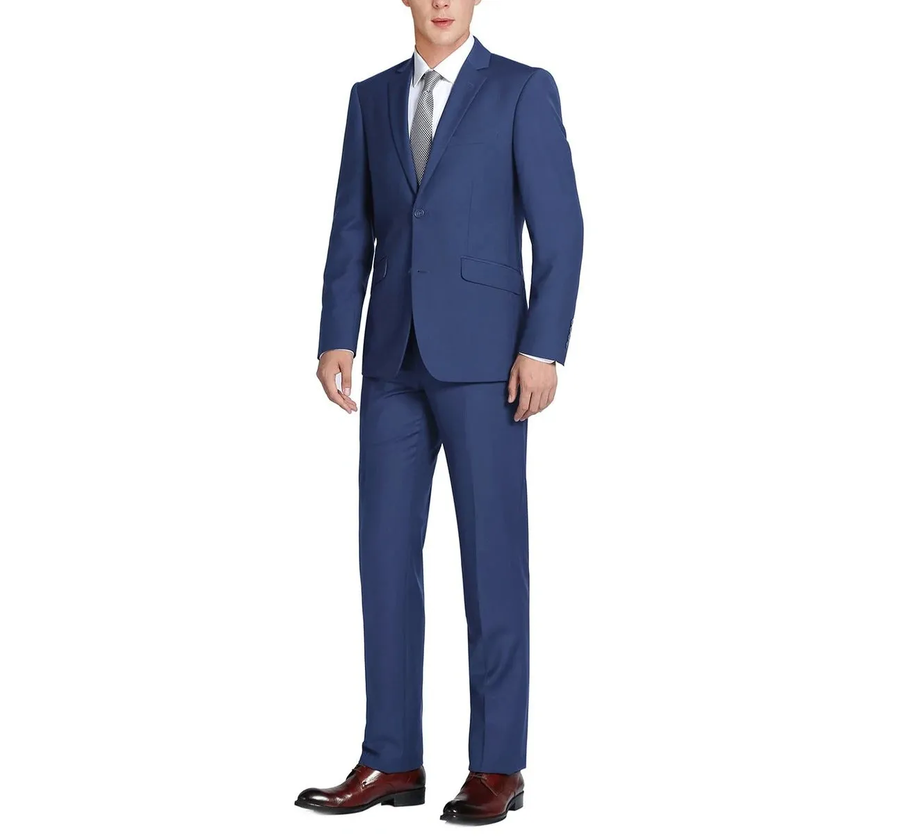 Alessandro Vitello by Renoir Royal Blue 2-Piece Classic Fit Single Breasted Notch Lapel Suit 201-20