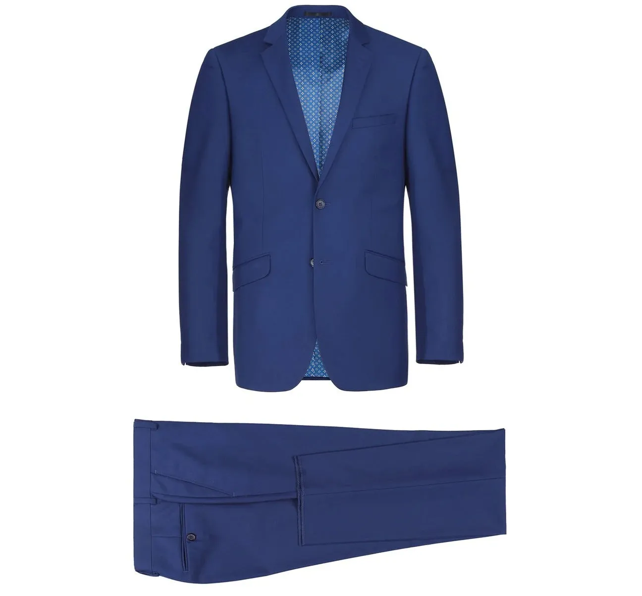 Alessandro Vitello by Renoir Royal Blue 2-Piece Classic Fit Single Breasted Notch Lapel Suit 201-20