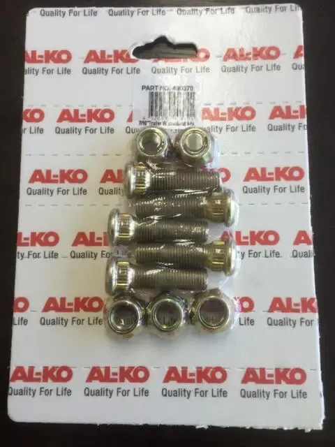Alko Wheel Studs and Nut Set 7/16" Plated Kit of 5