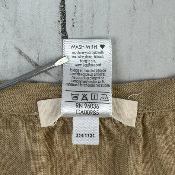 Anthropologie Eberjey Tan Linen Kesia Tiered Sleeveless Maxi Dress Size Medium