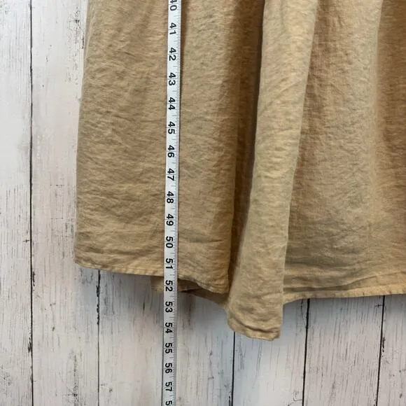 Anthropologie Eberjey Tan Linen Kesia Tiered Sleeveless Maxi Dress Size Medium