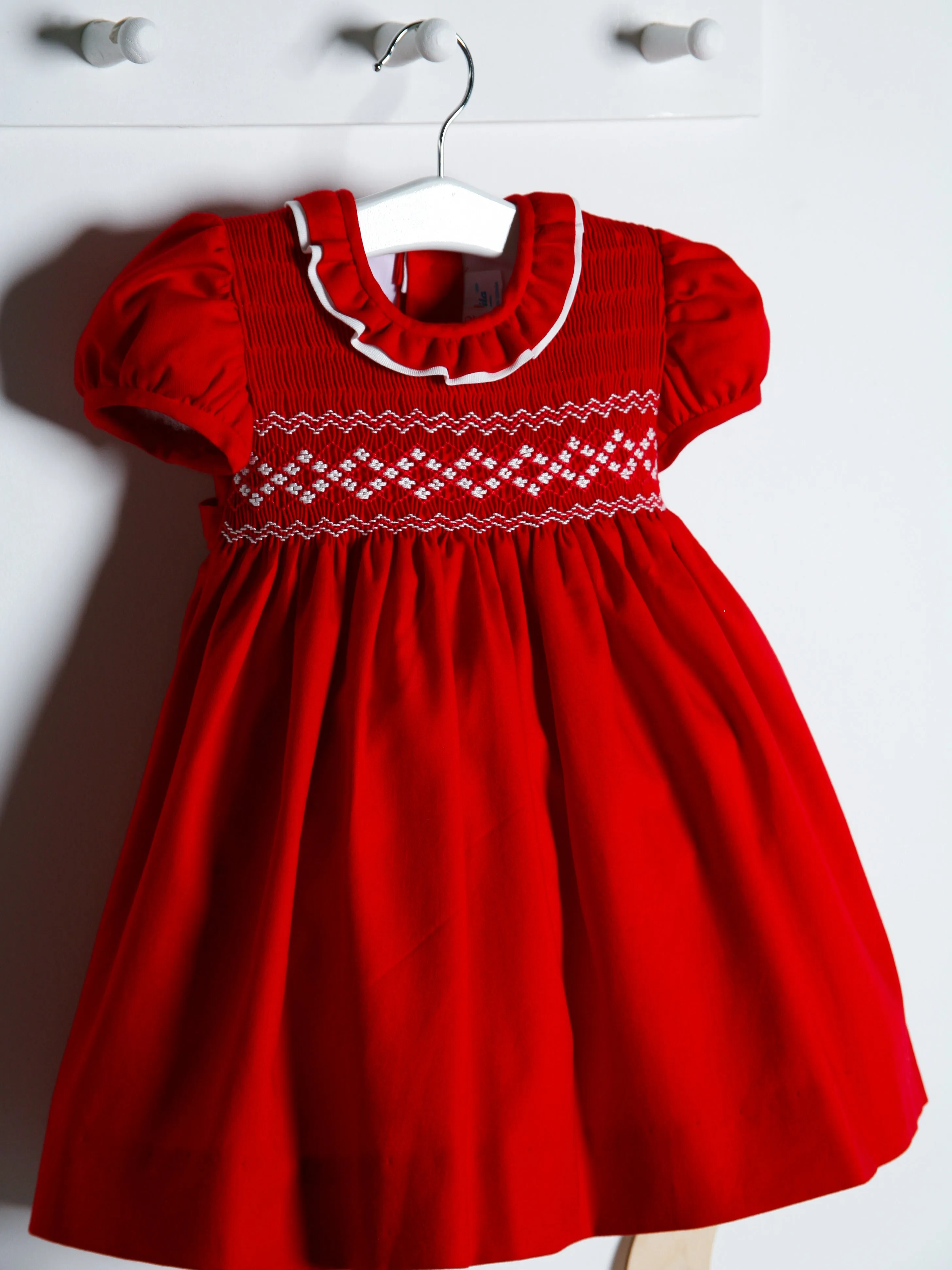 Artesanias Filitia 'Valeria' Red Smocked Dress