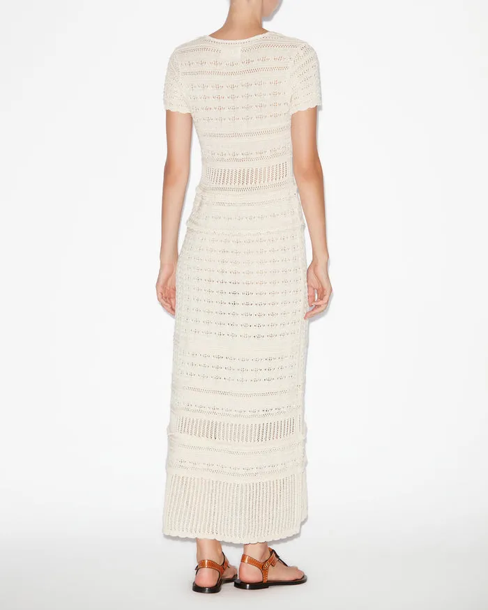 Aurore Long Openwork Knit Dress