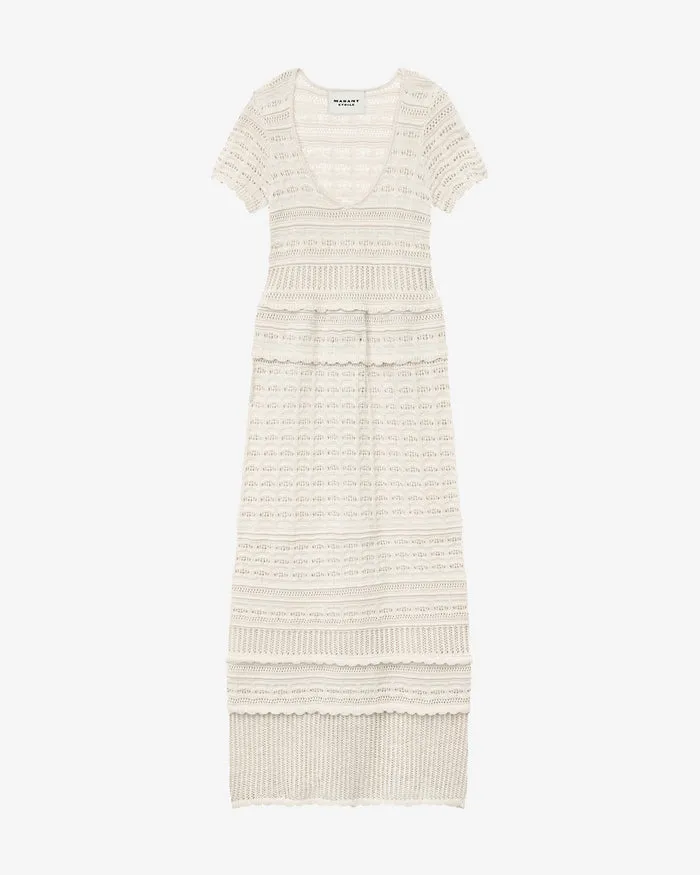 Aurore Long Openwork Knit Dress