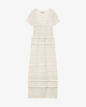 Aurore Long Openwork Knit Dress