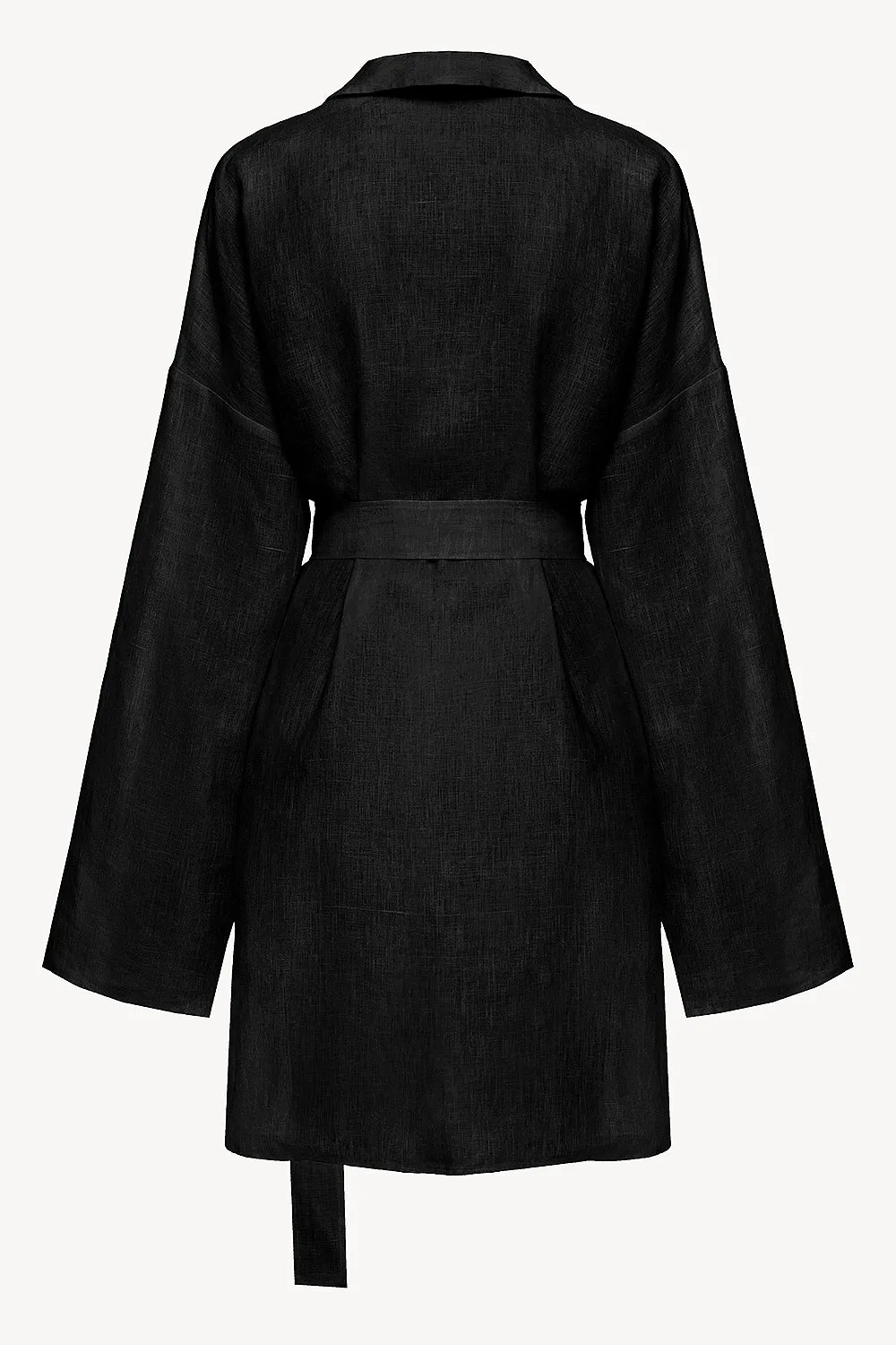 Black unisex linen overshirt