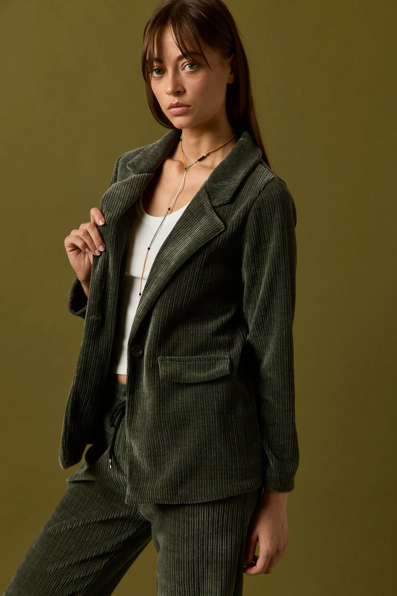 Blazer pana verde kaki