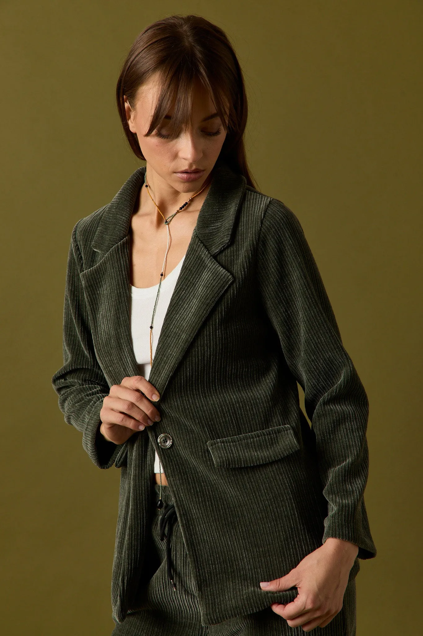 Blazer pana verde kaki