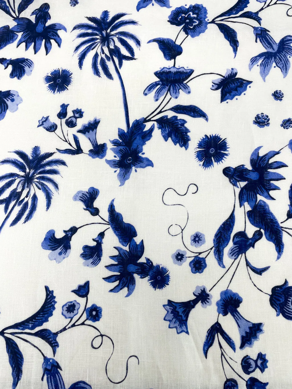 Blossom Flower Handkerchief Light Weight 100% Linen Fabric By The Yard/CL1111