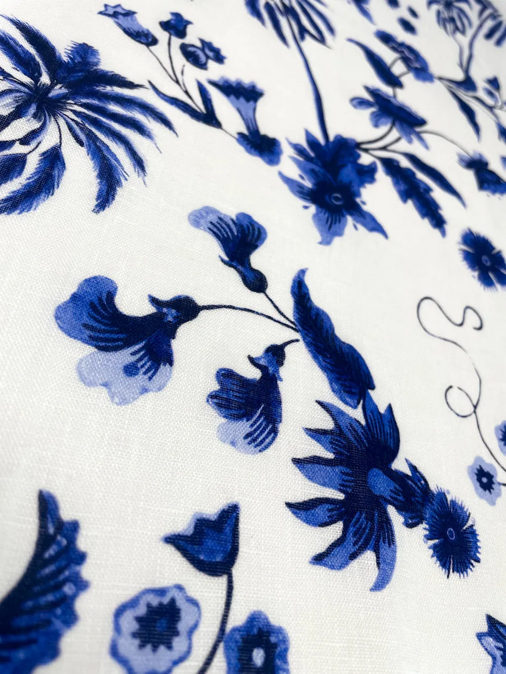 Blossom Flower Handkerchief Light Weight 100% Linen Fabric By The Yard/CL1111