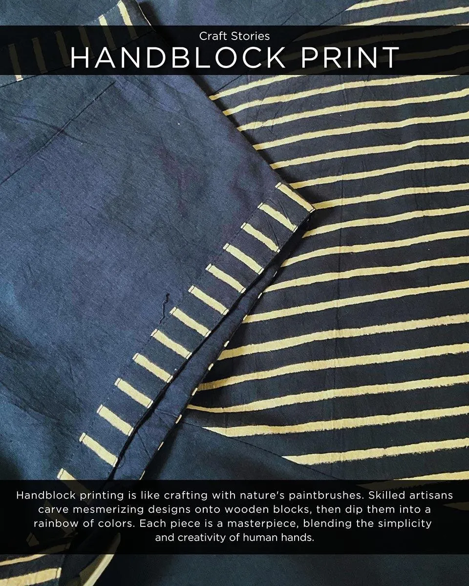 Blue Kali Blockprinted Cotton Dress