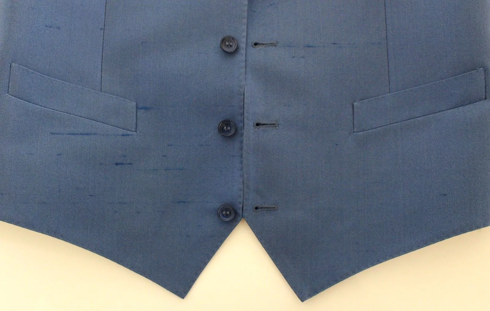 Blue Silk Dress Vest Blazer Jacket