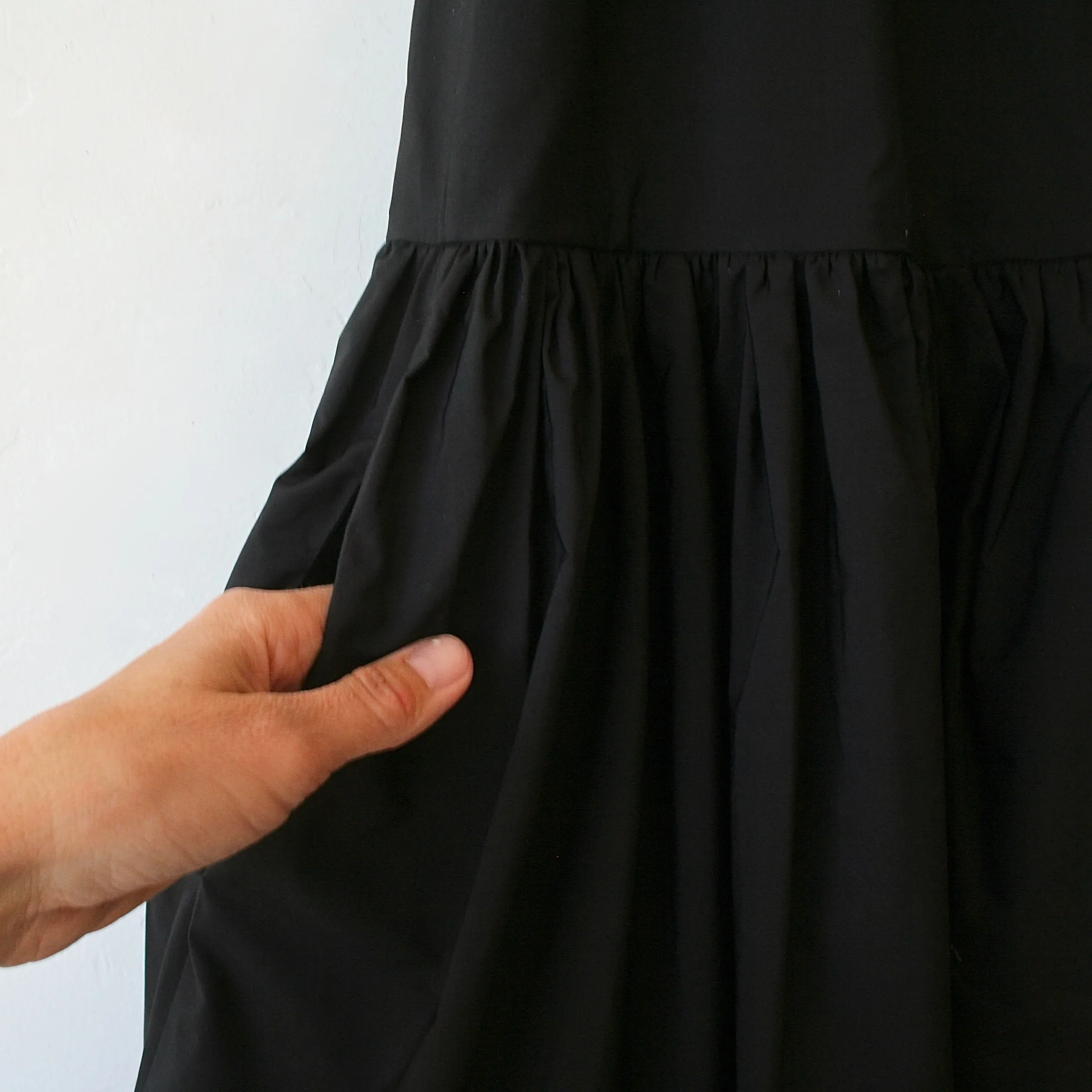 Bon Square Collar Dress - Black