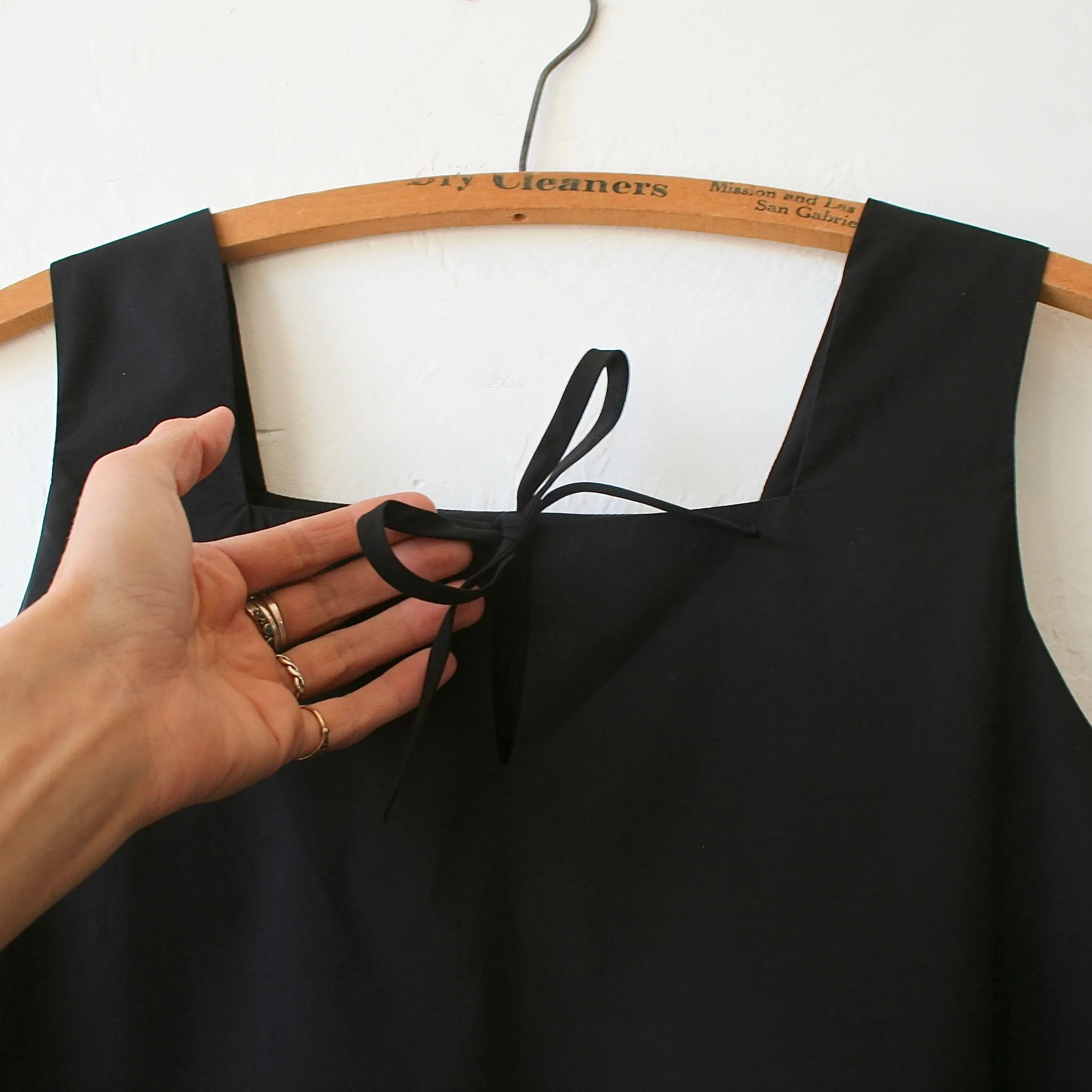 Bon Square Collar Dress - Black