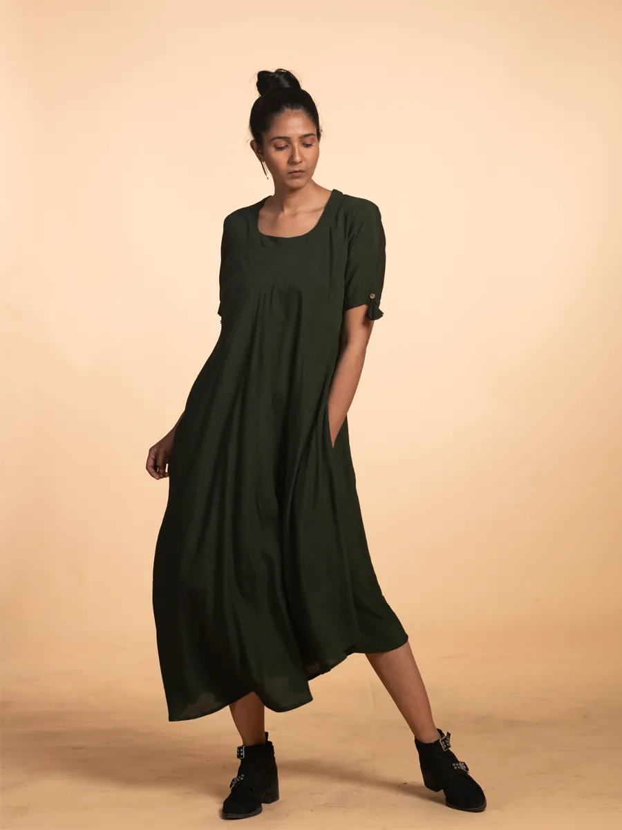 Bottle Green Cotton Dress