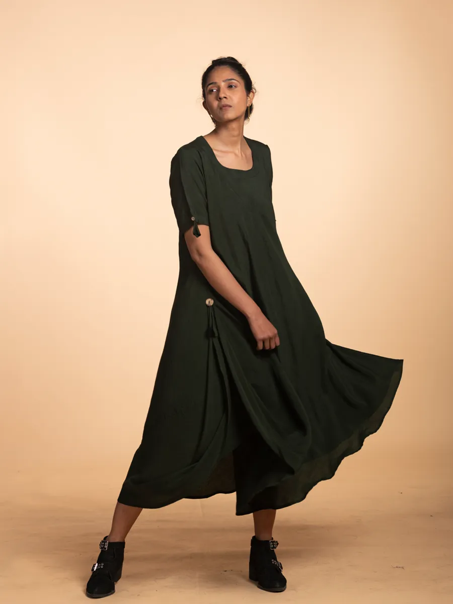 Bottle Green Cotton Dress