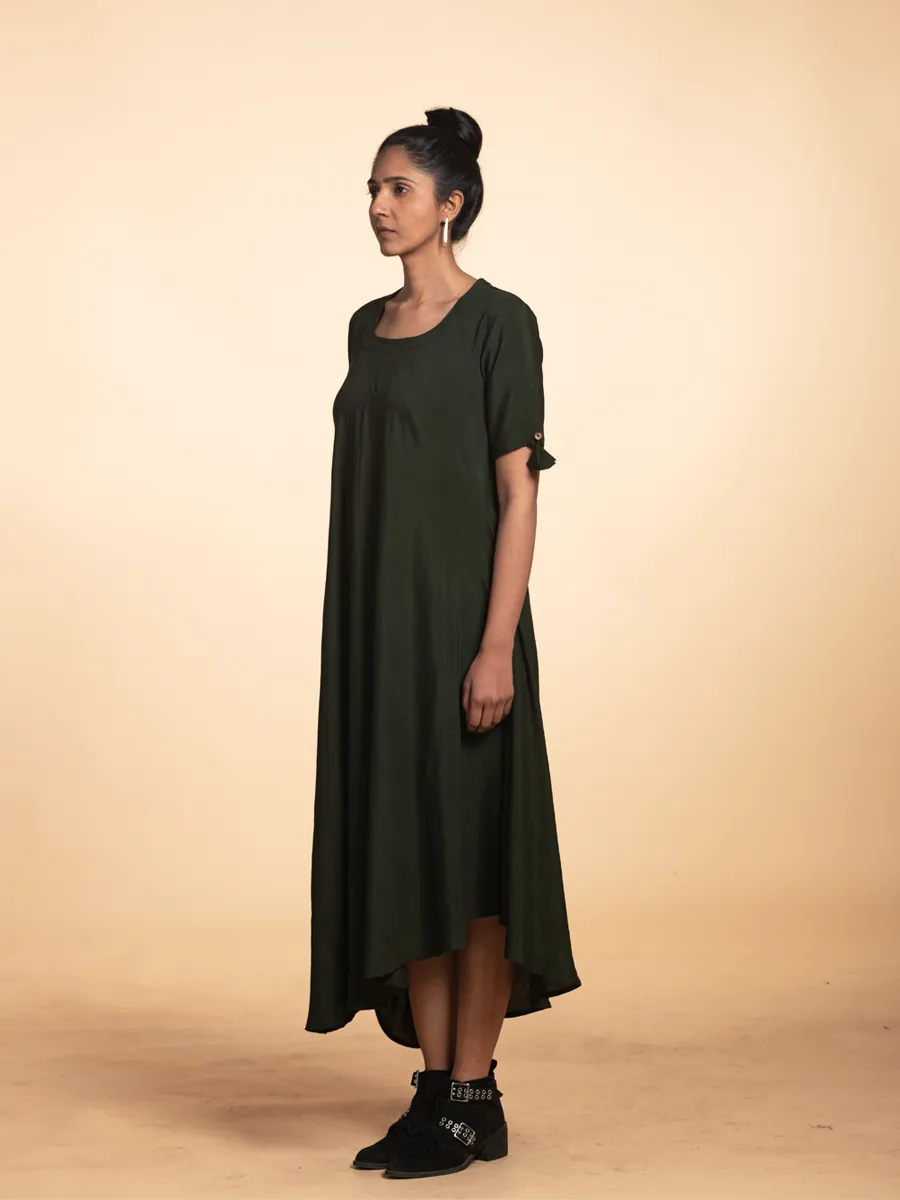 Bottle Green Cotton Dress