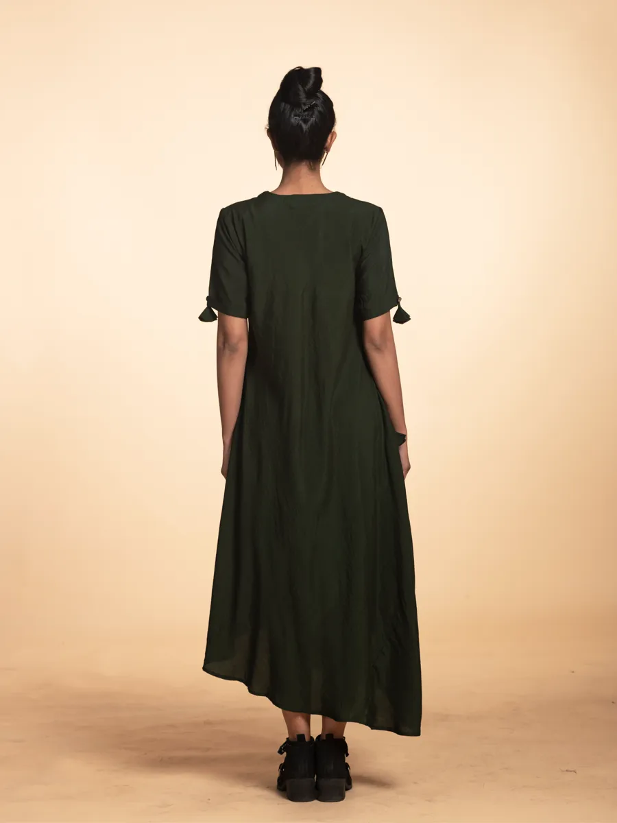 Bottle Green Cotton Dress