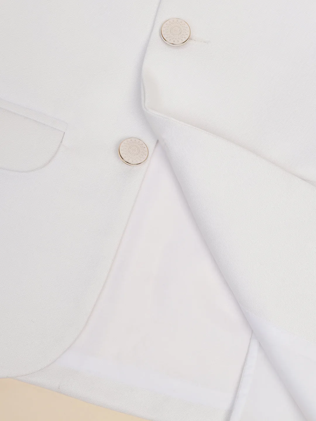 Boys White Bandhgala Blazer