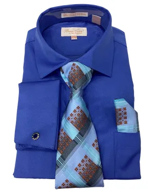 Bruno Conte Regular Fit Dress Shirt Combo - Royal Blue