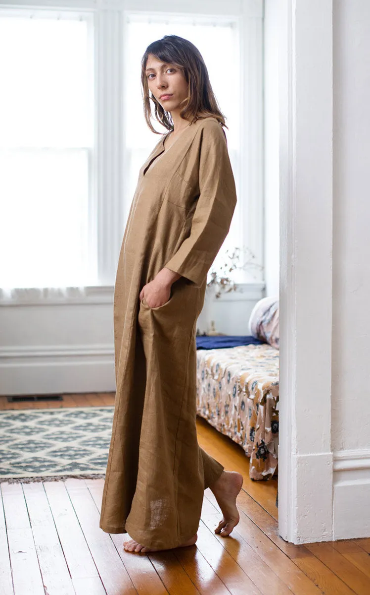 Caftan Dress in Ginger Linen