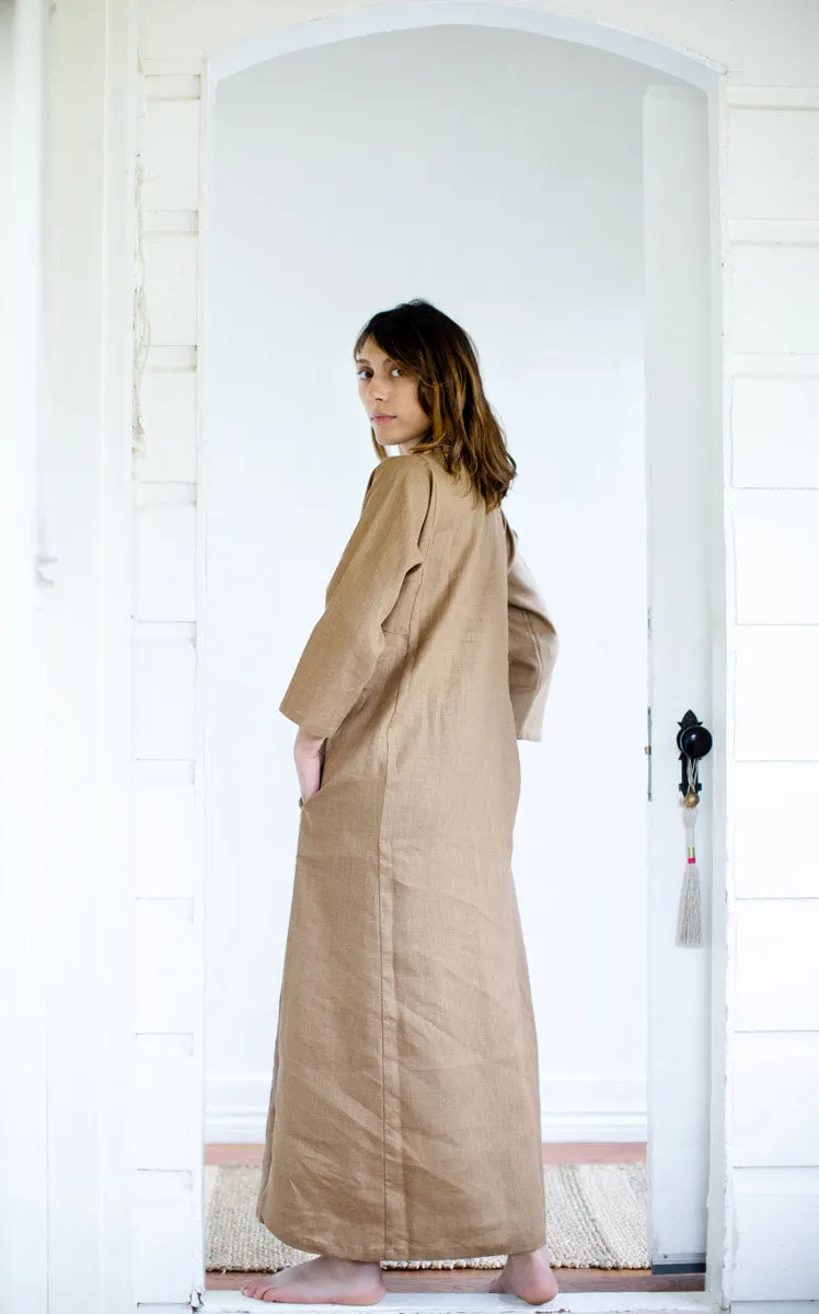 Caftan Dress in Ginger Linen