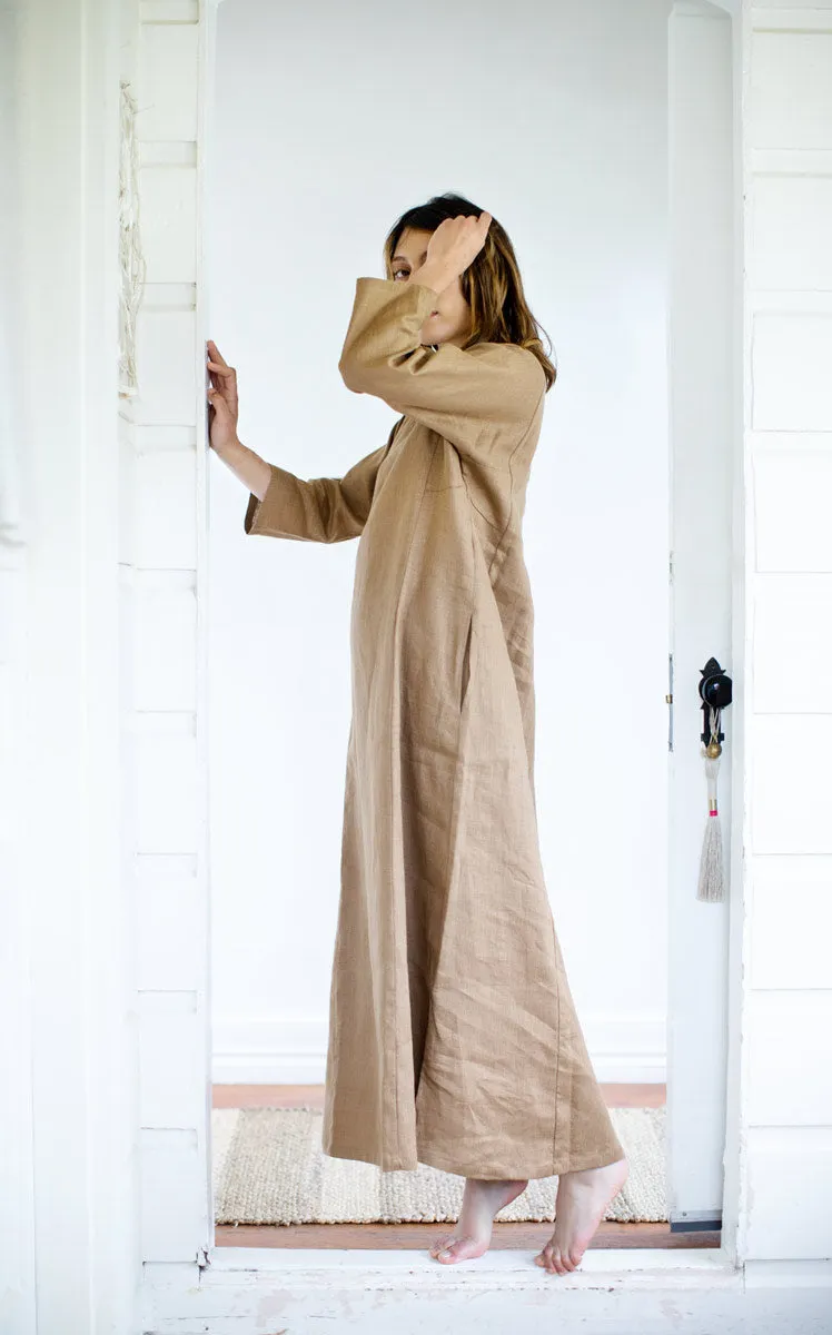 Caftan Dress in Ginger Linen