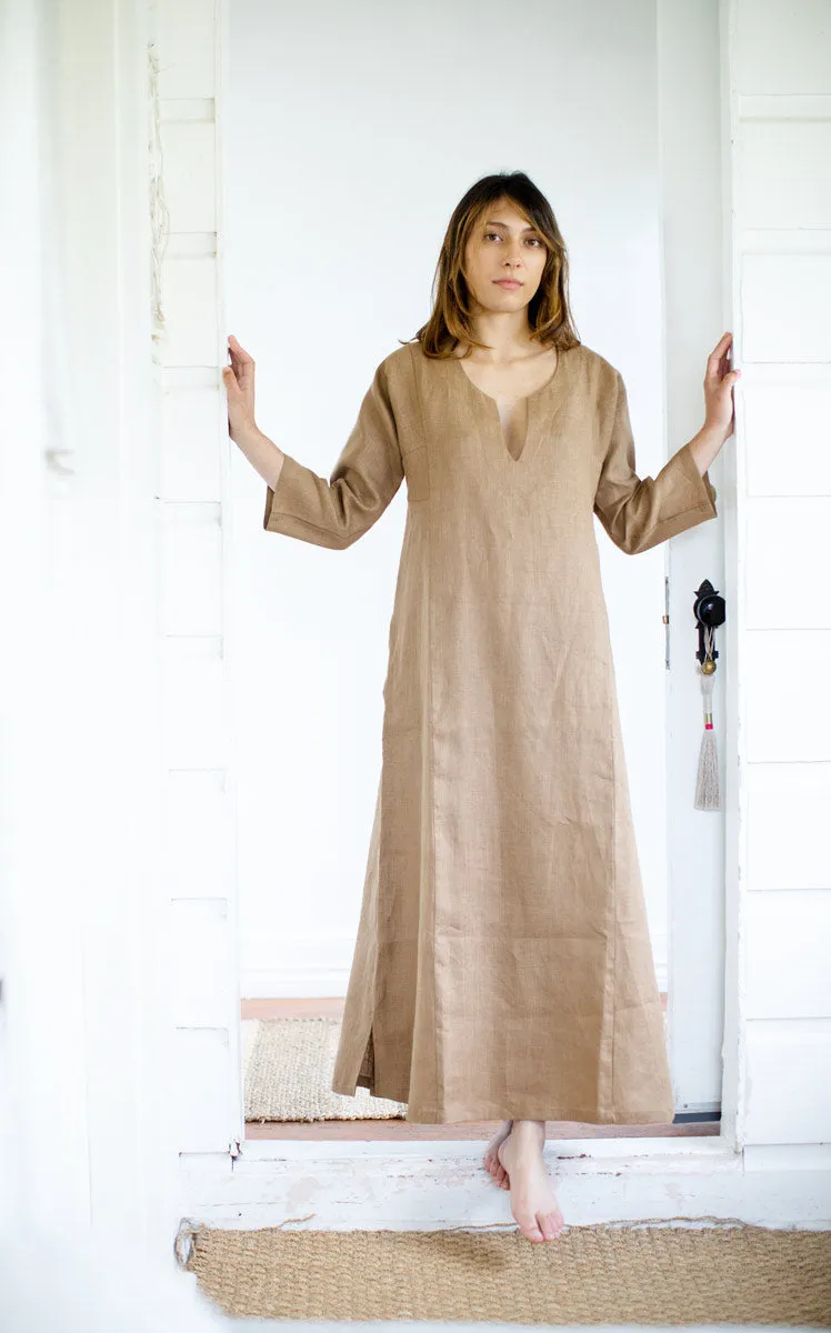 Caftan Dress in Ginger Linen