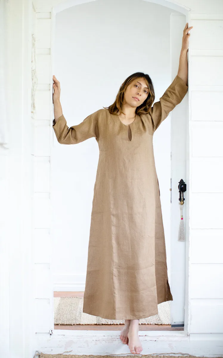 Caftan Dress in Ginger Linen