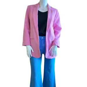 Candy Pink open front classic blazer