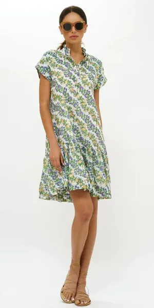 Cap Sleeve Mini Dress in Lupina Periwinkle