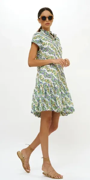 Cap Sleeve Mini Dress in Lupina Periwinkle