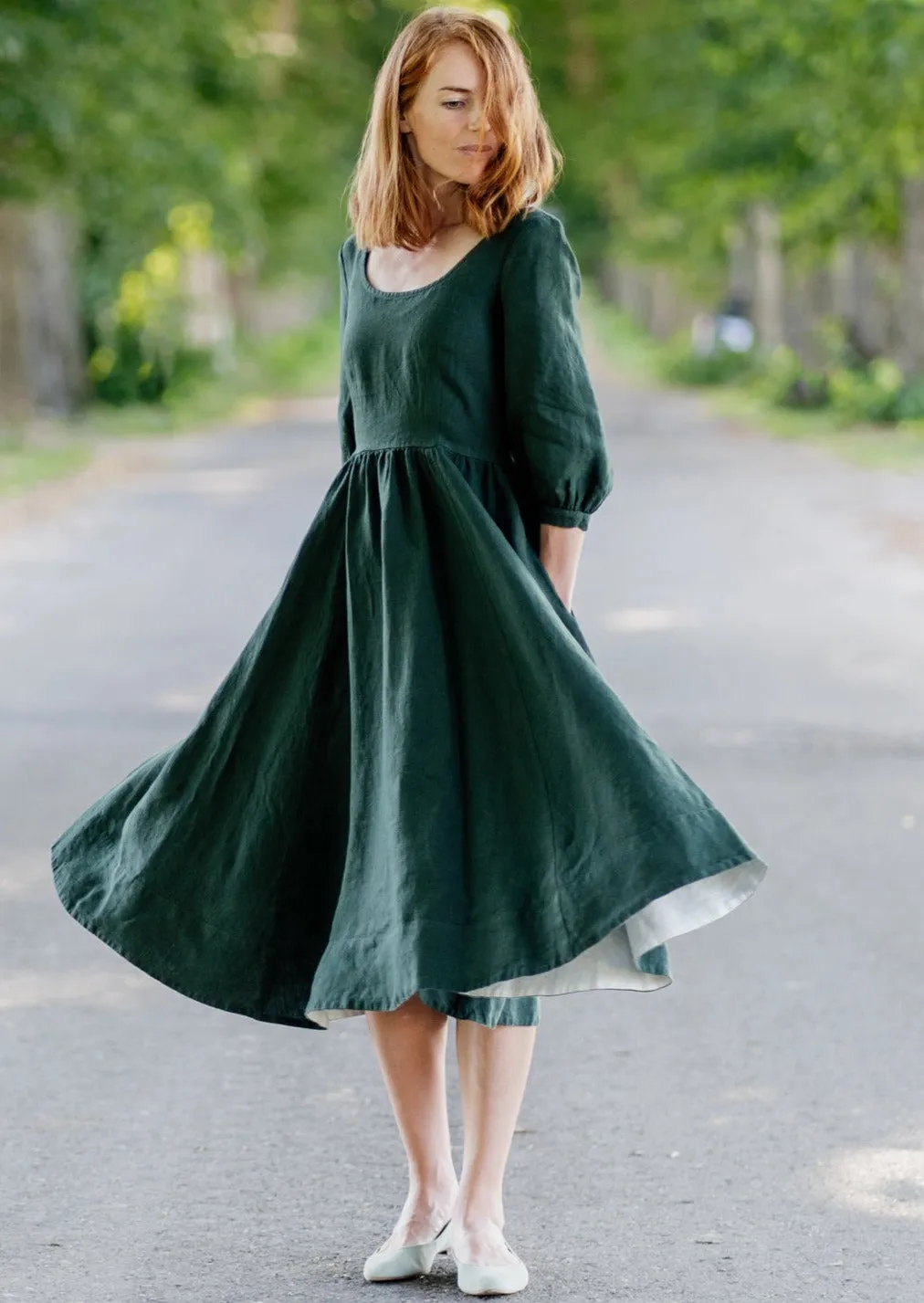 Carmen Dress, 3/4 Sleeve