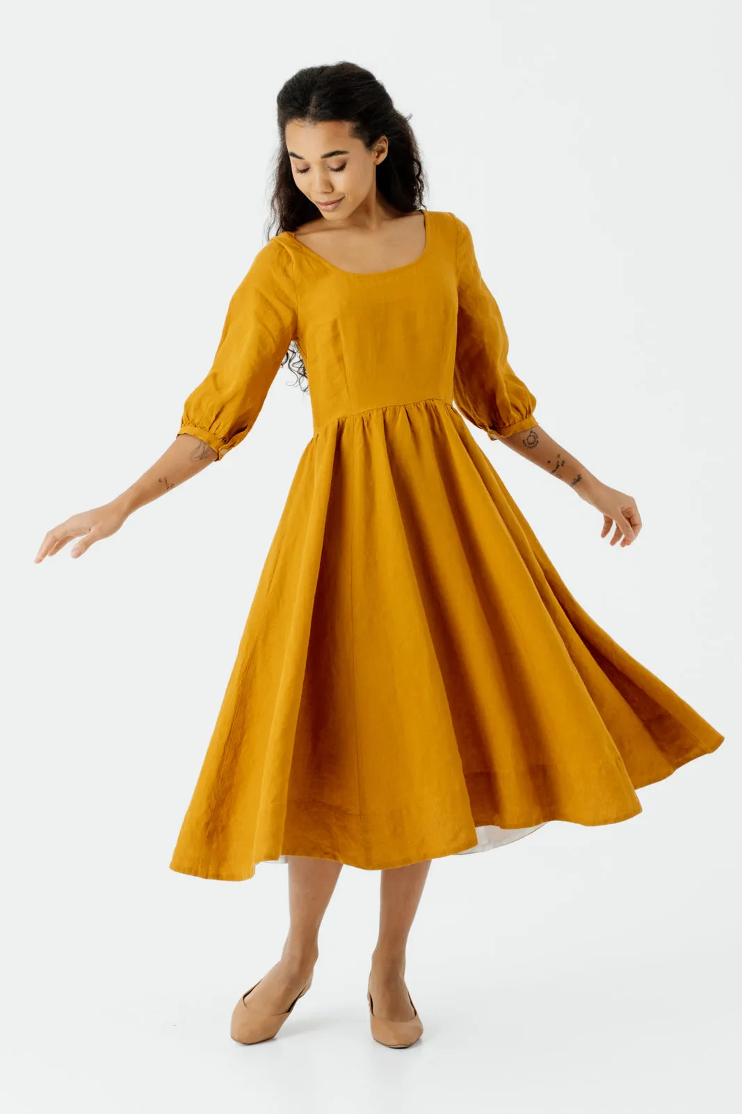 Carmen Dress, 3/4 Sleeve