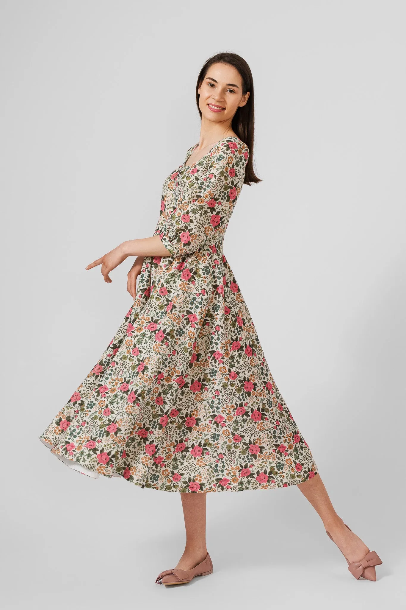 Carmen Dress, 3/4 Sleeve
