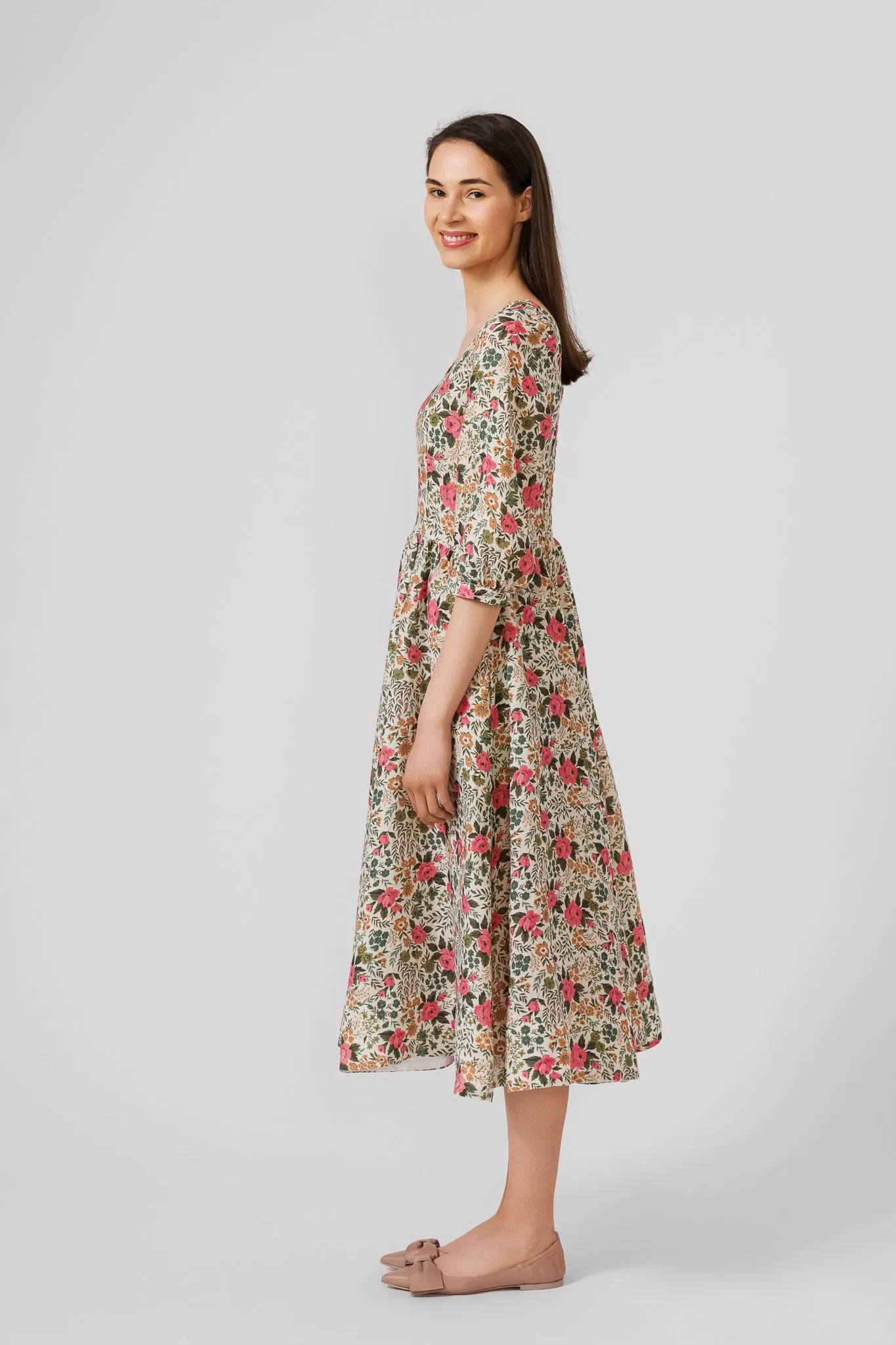 Carmen Dress, 3/4 Sleeve