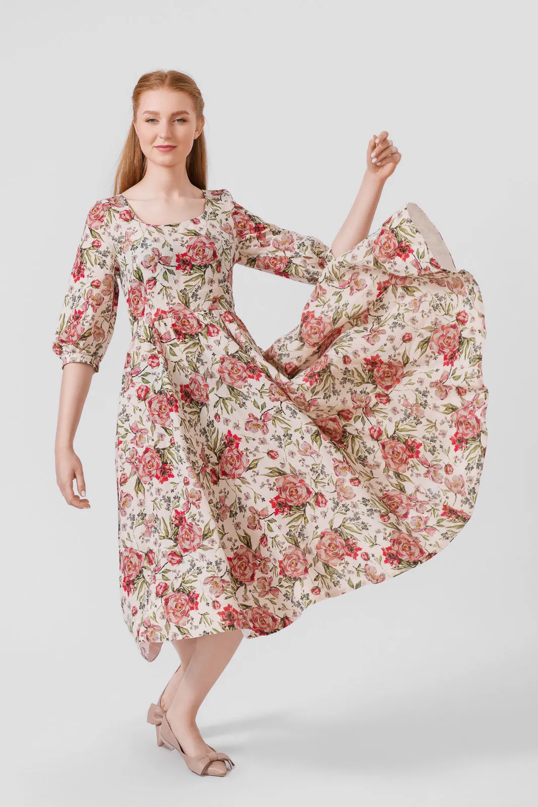 Carmen Dress, 3/4 Sleeve